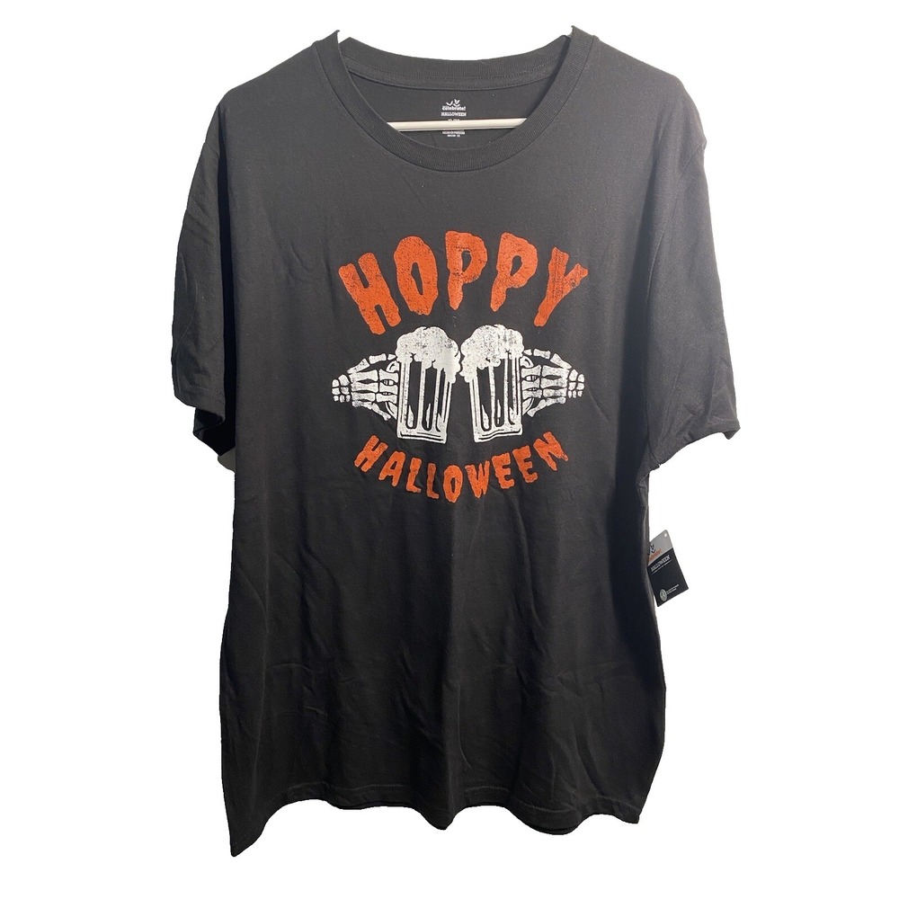 celebrate halloween mens short sleeve shirt size XL extra large 46 48 beer mugs